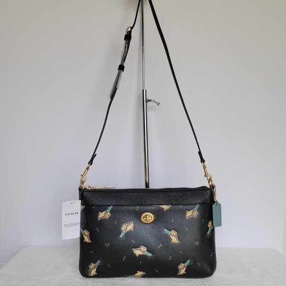 COACH Musical Print Pebbled Leather Polly Crossbody & Mini-Skinny ID Card Case ⭐ - Picture 6 of 16